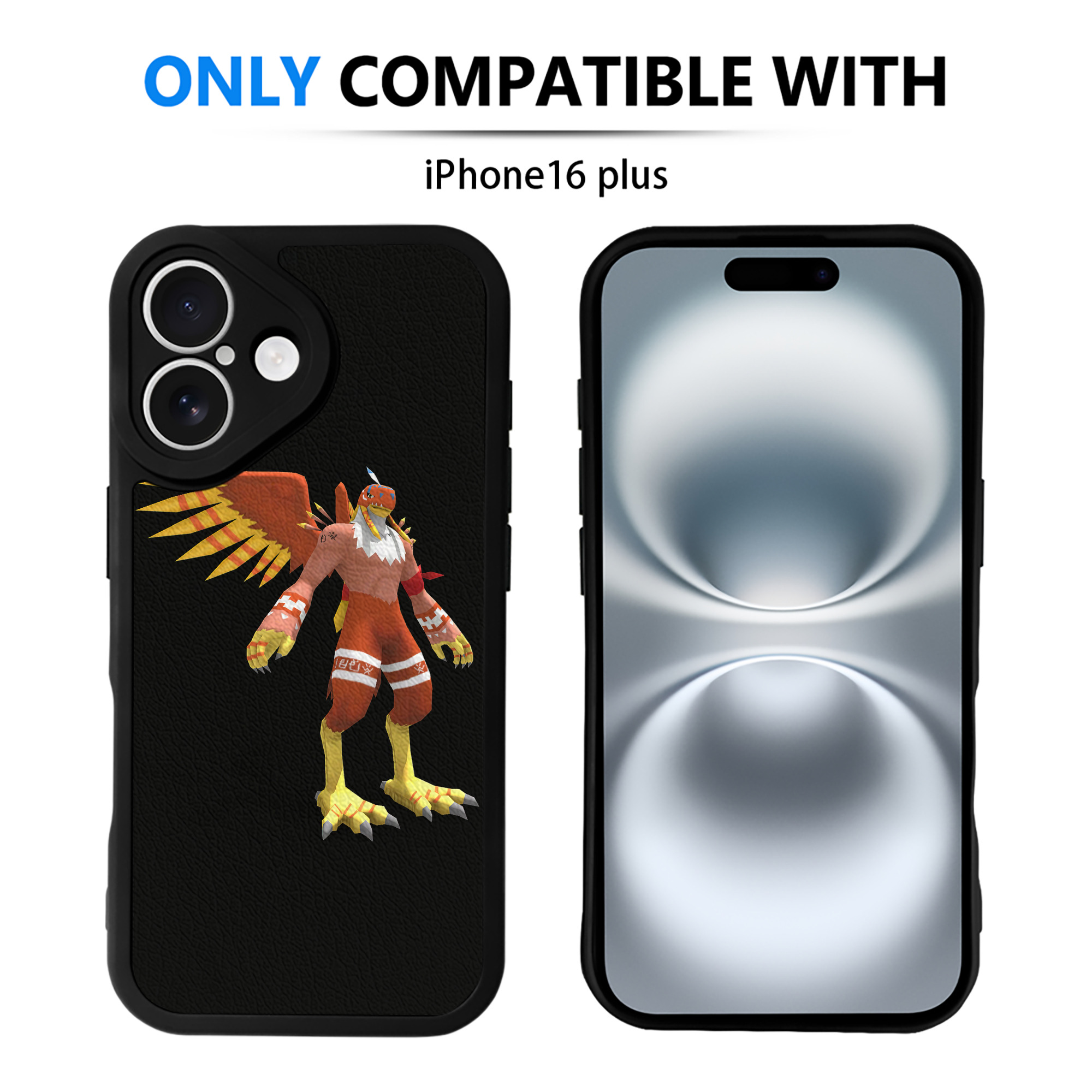 （画像用） Digimon デジタルモンスター/デジモン 【iPhone 16シリーズ対応】シリコンスマホケース（レザー調） 材質：シリコン